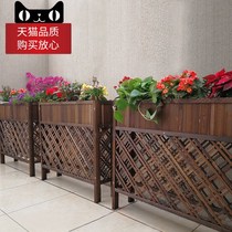 Hotel Partition Flower Shelf Isolation Living-room Dining Room Outdoor Fence Anticorrosive Solid Wood Balcony Decorated Fence Fence Partition Wall