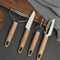 Wooden handle stainless steel peeling knife fruit knife cucumber Planer multifunctional kitchen potato scraper peeling artifact