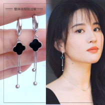 Korean temperament four-leaf clover earrings 2021 new trendy personality net red S925 sterling silver earrings sterling silver ear buckle earrings