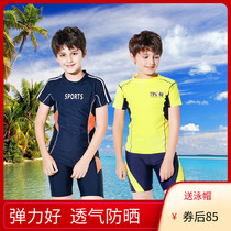Childrens swimsuit boy middle and Big Boy fat boy swimming trunks student youth Boy split swimsuit swimsuit