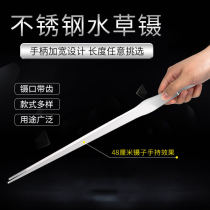 Stainless steel extended plus hard water grass insect elbow tweezers fish tank clip tool thickened ultra-long dry leaves