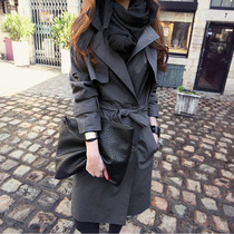 2021 Spring and Autumn new small man trench coat female long style English loose gray high end trench coat