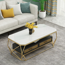 Light Extravagant Modern Tea Table Small Family Style Living Room Minima Nordic Rectangular Home Table Rock Plate Balcony Edge A Few Marble