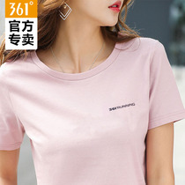 361 Short Sleeve T-Shirt Women White Casual Clothes Round Neck Print Sweatshirt 2021 Summer Women Sportswear