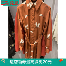 mecity20 Spring Crane New Year Womens Dress INS Crane Print Print Shirt Dress 544725