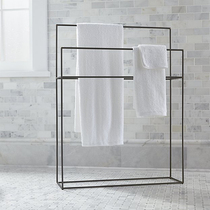 Nordic minimalist towel rack Bath towel rack Indoor hanger Iron floor shelf Metal hanger combination