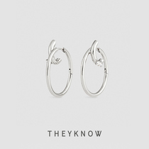 THEYKNOW double ring oval zircon earrings new fashion earrings womens personality design sense temperament high-end