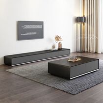 Nordic minimalist TV cabinet coffee table combination set modern living room furniture small apartment black gray TV cabinet floor cabinet