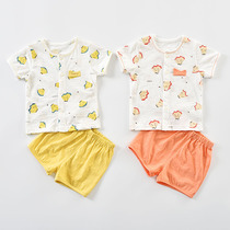 beiner summer Men baby short sleeve set 3-1 8 yue pure cotton thin two-piece summer suit of Half sleeved shorts
