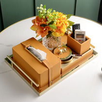 Drawbox American home living room creative simple Nordic ins orange light luxury tea table tissue box set ornaments
