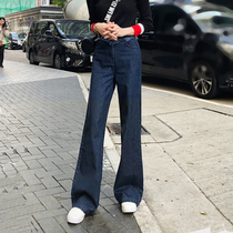 Korean version of high waist wide leg jeans womens 2020 spring and summer new loose thin wild hanging straight tube mop pants