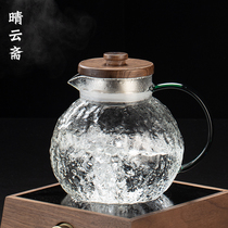 Add Thickness Large Capacity Hammer Grain Glass Cool Kettle Cold Kettle Day Style Home Flower Tea Juice Jug High Temperature Resistant Heating