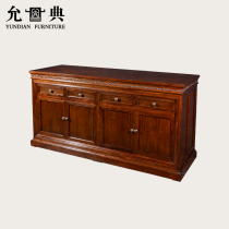 Hedgehog red sandalwood colorful world cold cabinet restaurant solid wood four-door locker sideboard Yundian mahogany furniture