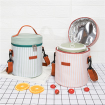 Rice box bag thickened hand-held insulated lunch bag office worker round with meal aluminum foil student handbag