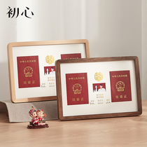 Marriage certificate photo frameCouple dress up registration book display table collection hanging wall custom souvenir gift photo frame