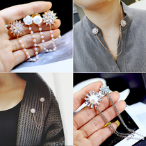 Suit accessories cardigan decoration anti-slip buckle Natural pearl brooch Corsage pin Korean luxury atmosphere collar pin