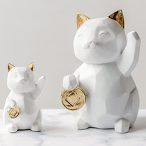 Fortune Cat small home living room Nordic Lucky Cat creative ornaments Modern decoration Cashier Wine cabinet Opening gift