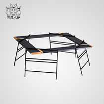 Three little donkeys outdoor camping folding table camping table barbecue table wrought iron splicing multifunctional picnic table net table