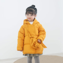 Baby girl down jacket long down jacket girl child child small child anti-season little girl foreign child jacket