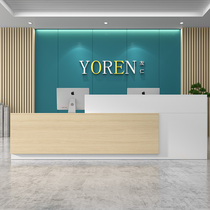 Company Plate Front Desk Desk Reception Desk Brief Modern Front Desk Welcome Bentdesk Consulting Desk Cashiers counter office furniture