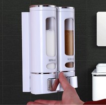 Hotel bathroom double head soap dispenser wall-mounted shampoo shower gel box manual extrusion soap dispenser