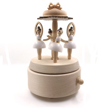 Taiwan solid wood rotating ballet girl music box Creative birthday gift Sen live Fun Childrens Tanabata Festival