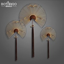 2018 New personality hanging fan paint bedside bronze wall decoration interior decoration fan craft