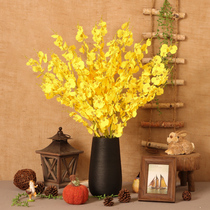 Dancing Lan Emulation Flowers High Quality Light Lavish Dining Room Decoration Furnishing TV Cabinet Yellow Greet Spring Fake Flower Pendulum