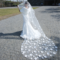 New Bridal Wedding Dress Long petals Petal Trailing Super Fairys ultra-long soft mesh Mesh Beautifully Solid Petals