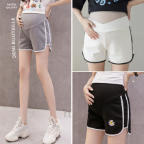 Maternity shorts Summer belly sports pants safety pants Summer net red cotton five-point pants hot pants tide hot mom personality