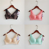 Single piece can ~ brand withdrawal cabinet thin B cup small chest big lace four-breasted no steel ring gathering bra