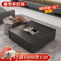 Minimalist rock slab tea table TV cabinet combination light luxury modern simple multi-functional small apartment living room home coffee table table