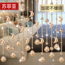 Crystal bead curtain moon curtain partition shoe cabinet hanging curtain living room porch bedroom dining room hanging curtain