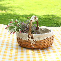 Picnic Basket Gift Basket Snack containing basket Rattan woven basket Basket Picnic Basket Water Fruit Basket Flower Basket