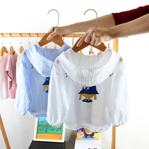 Childrens sun protection clothing summer clothes light and thin breathable boy baby cotton yarn clothes childrens printing cartoon coat foreign style