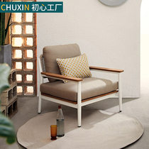 Outdoor Sofa Patio Outdoor Garden Sofa Hotel Balcony Open-air Folkland Waterproof Teak Teak Furniture Sofa