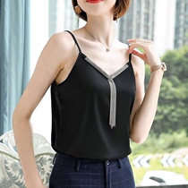 Cambus vest female ins tide outside wear sexy V collar Net red all-over thin satin base shirt suit inside