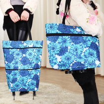 Buy a vegetable cart hand bag folding drag bag telescopic dual-purpose shopping bag buy food bag station wagon pull cart