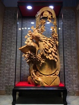 Cliff Bergen Sculpted Peacock Peacock Peony Rich auspicious kind Long 95 thick 46 46 172 glass frame Total height 221cm