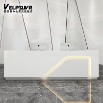 Company front desk reception desk white paint front desk welcome desk beauty salon training organization bar cashier counter