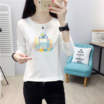 Modal long-sleeved T-shirt womens spring and summer self-cultivation seamless inside with large size round neck bottoming shirt simple solid color thin top