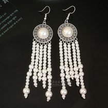 Mongolian earrings handmade beaded earrings earrings Mongolian robe costume performance dance accessories ethnic style earrings