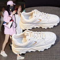 Old Daddy Shoes Women Ins Tide 2022 Summer New Thick Bottom Mesh Surface Breathable Little White Sneakers Kids Shoes Canvas