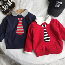 Naughty Schaeuqiu Winter models 2-year-old children double cotton thread sweater 4 boys 3 girls tie sweaters 5 baby needle weaters