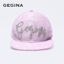 GEGINA Gigina Womens Pink Purple Lace Letters Baseball Cap LOGO Sunscreen Hat Shopping Mall Same