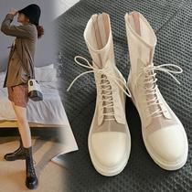 2022 spring summer new net red hollowed-out Martin boots woman genuine leather breathable cool boots mesh yarn thin hollow 100 lapped mesh boots