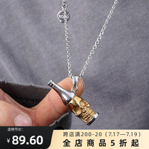 ROADLATIVE original design National trend accessories Skull pendant open bottle necklace Male trend brand personality cool hip-hop