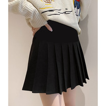 Maternity dress skirt skirt spring and autumn belly wear short skirt thick hairy pleated base skirt loose A- line dress