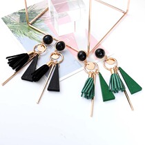 Korea warm Joker asymmetric earrings temperament cd cross-dress long semi-circle suitable for graphic pseudo-mother supplies