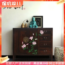 New Chinese-style modern minimalist camphor solid wood porch large-capacity storage foyer partition decorative shoe cabinet antique furniture